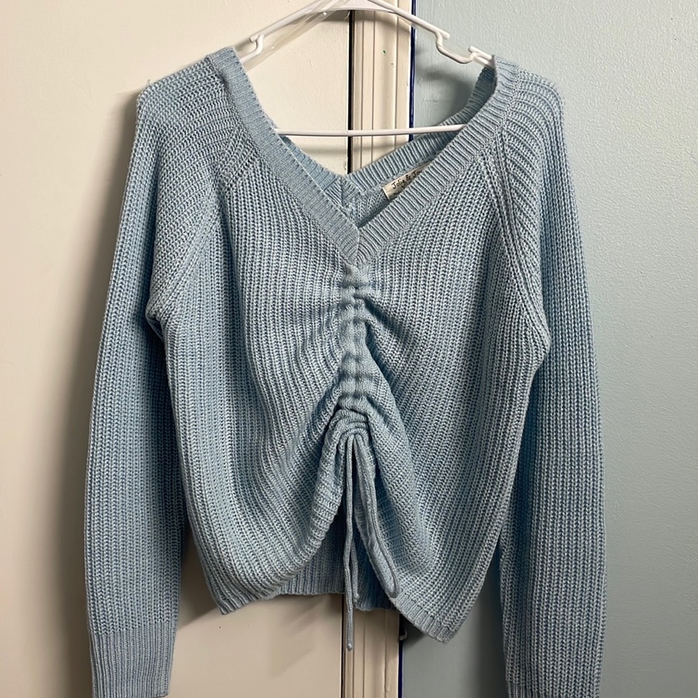 Light Blue V Neck Sweater